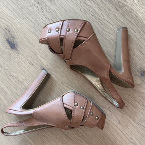 Guess Brown Crisscross Slingback Heels | Women’s Size 6.5 - Picture 5 of 6